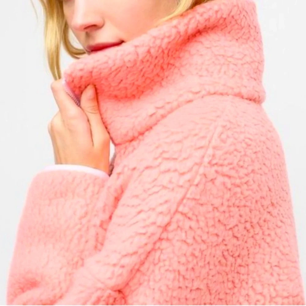 J. Crew Polartec Sherpa Fleece Half-Zip Pullover Jacket/Sweatshirt Size: 4-6 - Picture 4 of 7